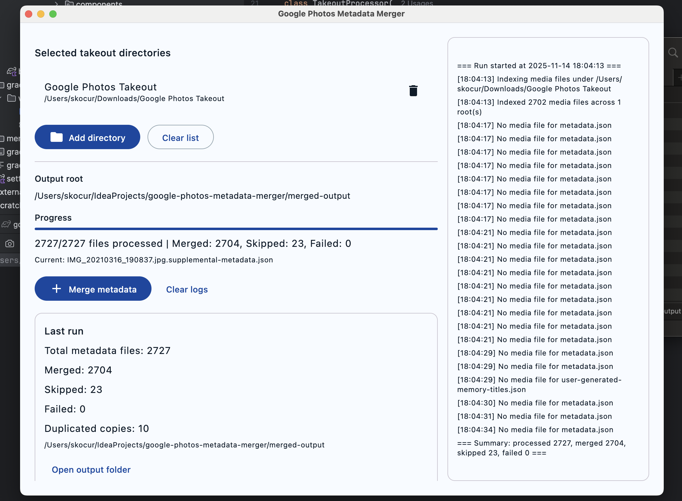 Clean, merged output structure